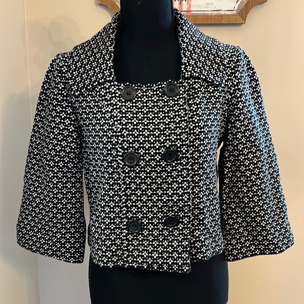 White House Black Market Geometric Print Blazer Size 6